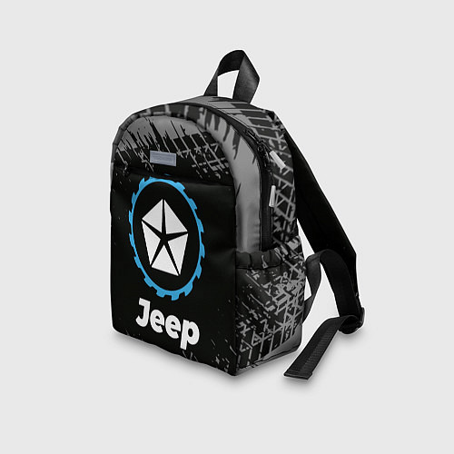Детский рюкзак Jeep в стиле Top Gear со следами шин на фоне / 3D-принт – фото 3