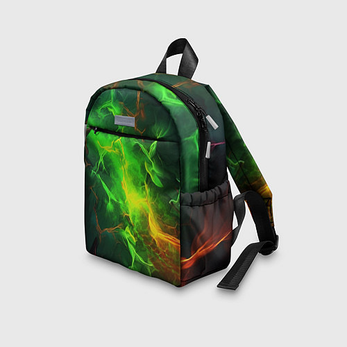 Детский рюкзак Зеленое свечение молния / 3D-принт – фото 3