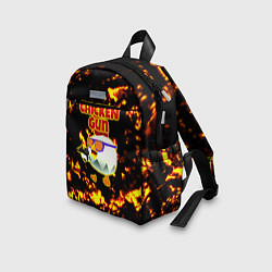 Детский рюкзак Chicken Gun на фоне огня, цвет: 3D-принт — фото 2