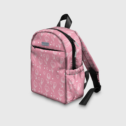 Детский рюкзак Цветы и сердца паттерн / 3D-принт – фото 3