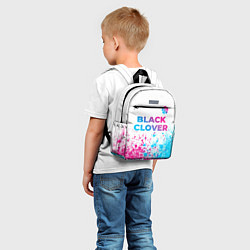 Детский рюкзак Black Clover neon gradient style: символ сверху, цвет: 3D-принт — фото 2