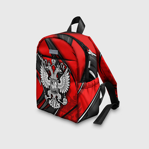 Детский рюкзак Герб РФ - красная органика / 3D-принт – фото 3