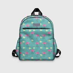 Детский рюкзак Летний паттерн с фламинго, цвет: 3D-принт
