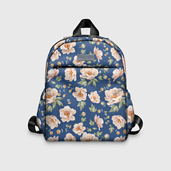 Детский рюкзак Розовые пионы на синем фоне