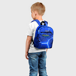 Детский рюкзак Киберпанк призрачная свобода синий неон, цвет: 3D-принт — фото 2