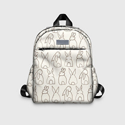 Детский рюкзак Хвостики зайчиков - паттерн на молочном, цвет: 3D-принт
