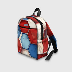 Детский рюкзак Большие белые синие красные плиты, цвет: 3D-принт — фото 2
