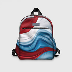 Детский рюкзак Белые синие красные волны, цвет: 3D-принт