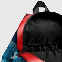 Детский рюкзак Белые синие красные объемные волны, цвет: 3D-принт — фото 2