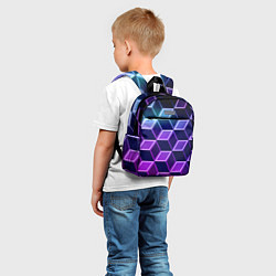 Детский рюкзак Неоновые кубы иллюзия, цвет: 3D-принт — фото 2