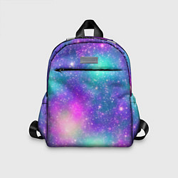 Детский рюкзак Яркий розово-голубой космос, цвет: 3D-принт