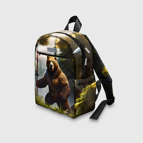 Детский рюкзак Медведь берсерк с копьём / 3D-принт – фото 3