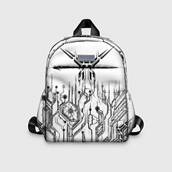 Детский рюкзак ЧБ Киберпанк-Модерн, цвет: 3D-принт