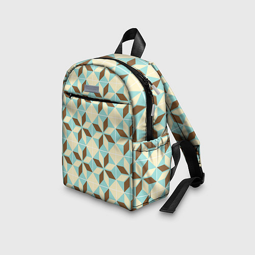 Детский рюкзак Brown blue pattern / 3D-принт – фото 3