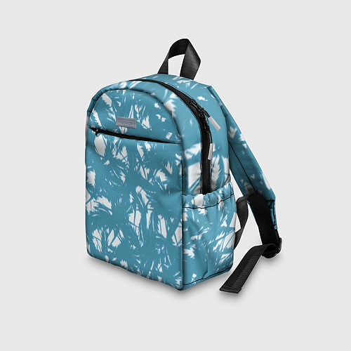 Детский рюкзак Абстракция голубой листья / 3D-принт – фото 3