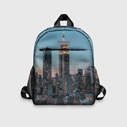 Детский рюкзак Утренний город с небоскребами, цвет: 3D-принт