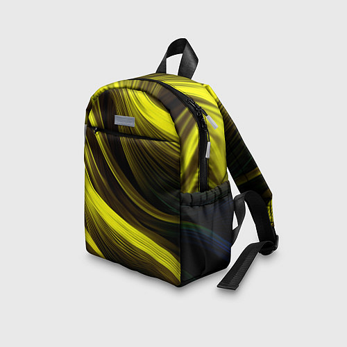 Детский рюкзак Черные и желтые линии / 3D-принт – фото 3