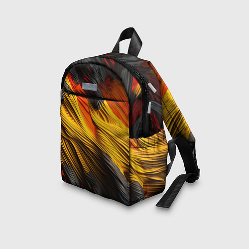 Детский рюкзак Черно-желтая текстура / 3D-принт – фото 3
