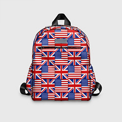 Детский рюкзак Флаги США и Англии, цвет: 3D-принт