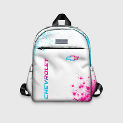 Детский рюкзак Chevrolet neon gradient style: надпись, символ, цвет: 3D-принт
