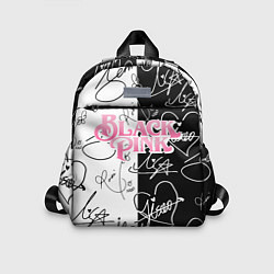 Детский рюкзак Blackpink - чб автографы, цвет: 3D-принт