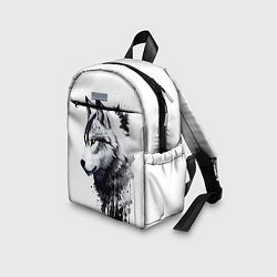 Детский рюкзак Белый волк - краски, цвет: 3D-принт — фото 2