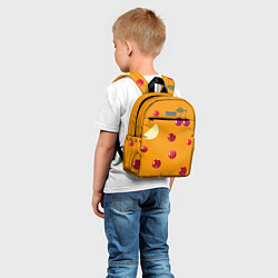 Детский рюкзак Ягоды и лимон, оранжевый фон, цвет: 3D-принт — фото 2