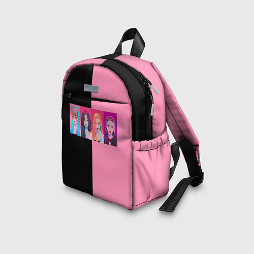 Детский рюкзак Группа Black pink на черно-розовом фоне / 3D-принт – фото 3