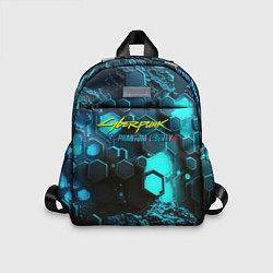 Детский рюкзак Cyberpunk 2077 phantom liberty blue abstract, цвет: 3D-принт