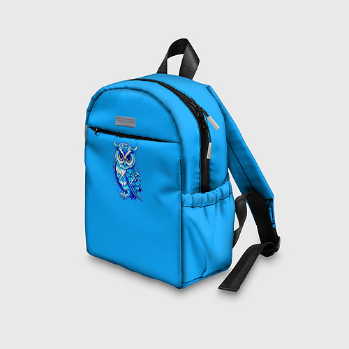Детский рюкзак Мультяшная сова голубой / 3D-принт – фото 3