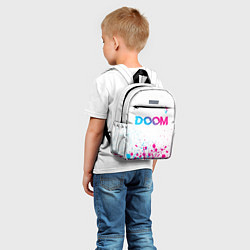 Детский рюкзак Doom neon gradient style: символ сверху, цвет: 3D-принт — фото 2