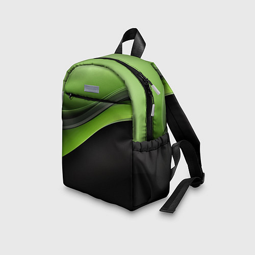 Детский рюкзак Black green abstract / 3D-принт – фото 3