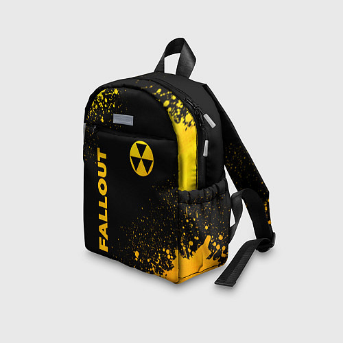 Детский рюкзак Fallout - gold gradient: надпись, символ / 3D-принт – фото 3