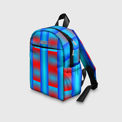 Детский рюкзак Красно-синие полосы и квадраты, цвет: 3D-принт — фото 2