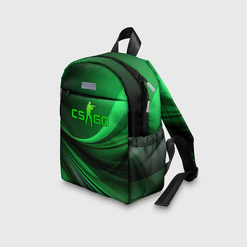 Детский рюкзак CS GO green abstract / 3D-принт – фото 3