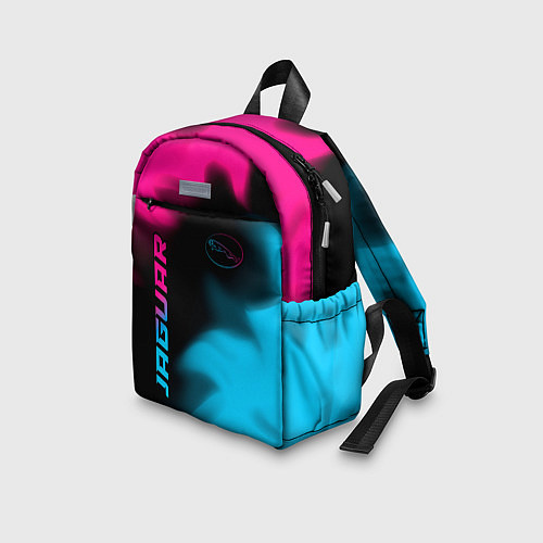 Детский рюкзак Jaguar - neon gradient: надпись, символ / 3D-принт – фото 3