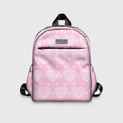 Детский рюкзак Розовое кружево сердечки, цвет: 3D-принт