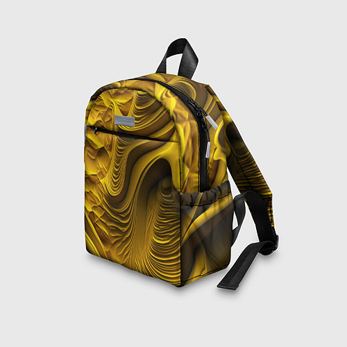 Детский рюкзак Объемная желтая текстура / 3D-принт – фото 3