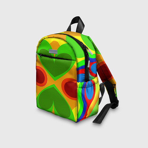Детский рюкзак Цветные плавные фигуры / 3D-принт – фото 3