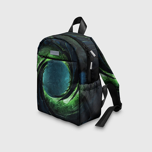 Детский рюкзак Объемная зеленая абстракция / 3D-принт – фото 3