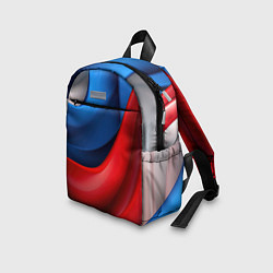 Детский рюкзак Абстракция белый синий красный, цвет: 3D-принт — фото 2