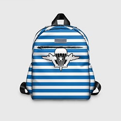 Детский рюкзак Тельняшка синяя - логотип вдв, цвет: 3D-принт