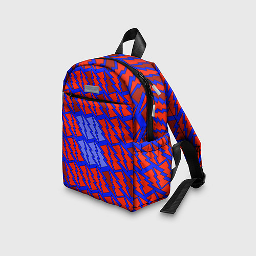 Детский рюкзак Ретро молнии красно-синие / 3D-принт – фото 3