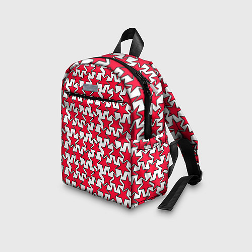 Детский рюкзак Ретро звёзды красные / 3D-принт – фото 3