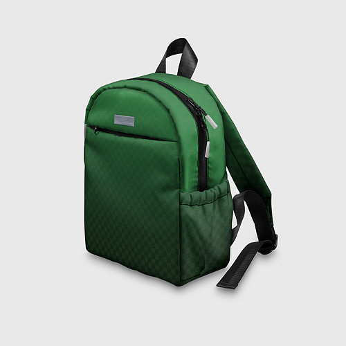 Детский рюкзак Зелёная клетка с градиентом / 3D-принт – фото 3