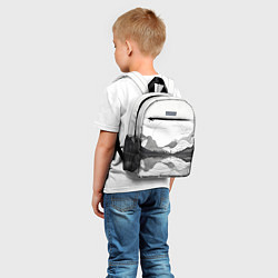 Детский рюкзак Минималистичный пейзаж чб, цвет: 3D-принт — фото 2
