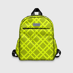 Детский рюкзак Черный геометрический орнамент на желтом фоне