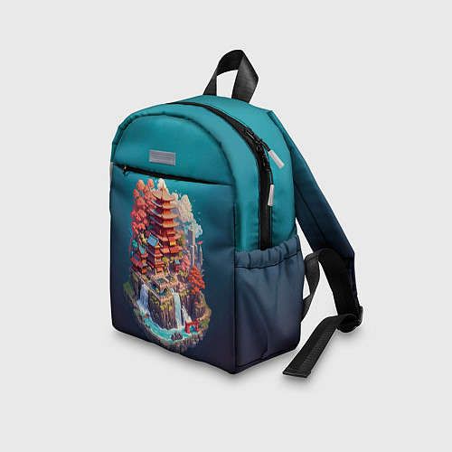 Детский рюкзак Японский пейзаж а изометрии / 3D-принт – фото 3