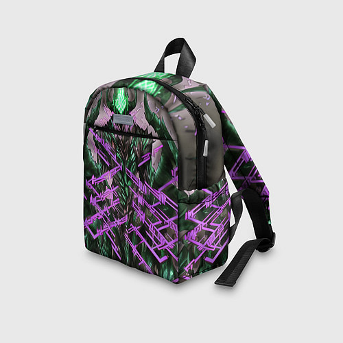 Детский рюкзак Фиолетовый элементаль киберпанк / 3D-принт – фото 3