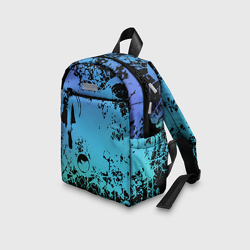 Детский рюкзак Неоновый абстрактный фон в граффити стиле / 3D-принт – фото 3